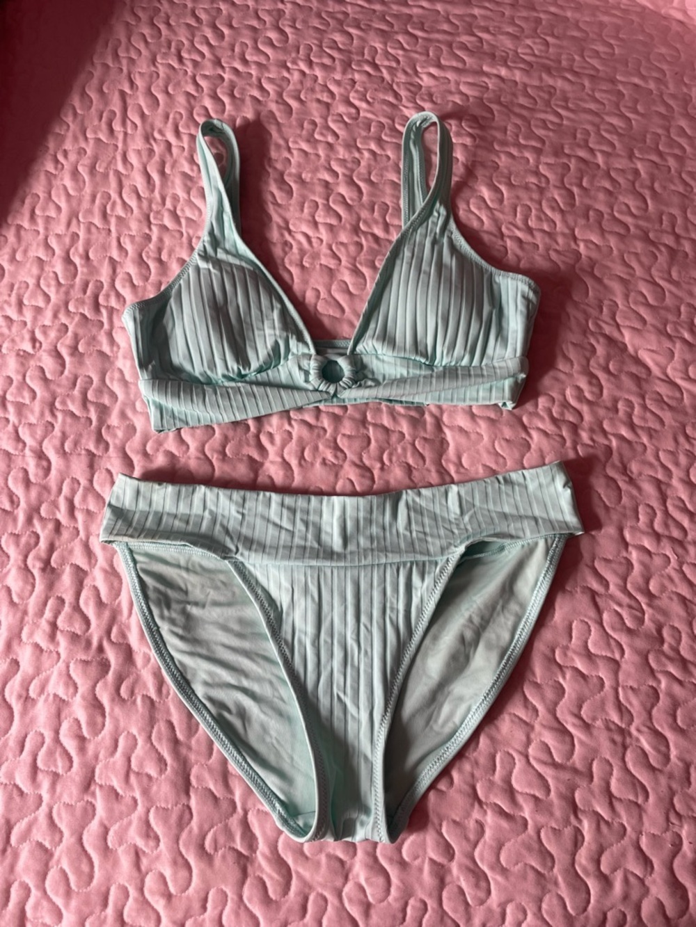 aerie sea foam Ribbed Bikini Set